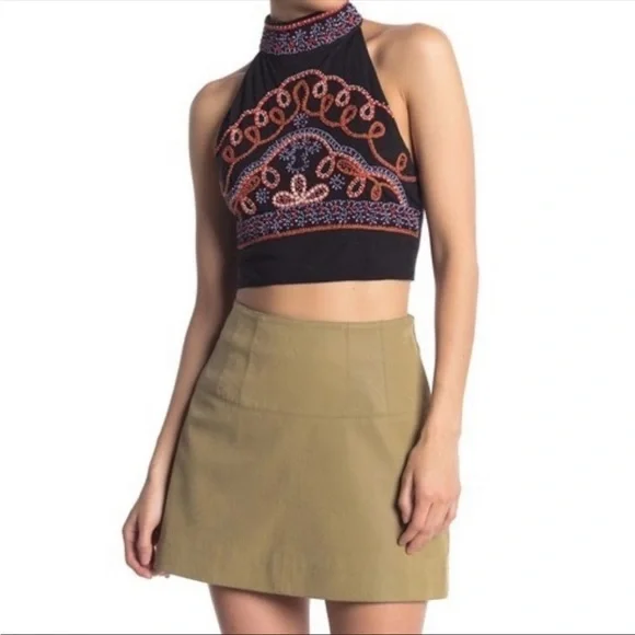 Free People GOA Embroidered Halter Crop Tops - Picture 4 of 6